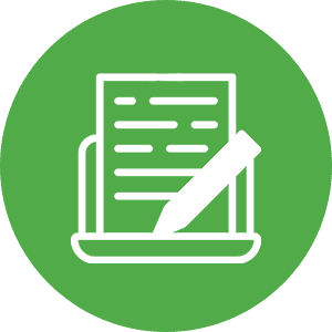 blog in green circle icon